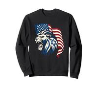 Lion Rugissant avec Drapeaux des États-Unis et d'Israël - United Support Sweatshirt