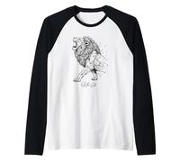 Lion Rule the Wild, Royal King Fierce Predator Jungle Ambiance Manche Raglan