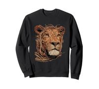 Lion Rustique avec brindilles Feuilles d'automne Art Animal d'automne Sweatshirt