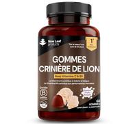 Lion’s Mane mushroom Gummies High Strength - 2500mg with Vitamin C & B5 - Berry Flavour - 60 Vegan Lions Mane Gummies, 1 Month Supply, Made in UK by New Leaf