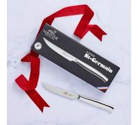 Lion SABATIER - Coffret de 6 Couteaux à Steak St-Germain 100% Forgé - Fabriqué en France - 11 cm - Lame Lisse et Manche en INOX - Impeccables pour Trancher Les Viandes Cuites avec Précision