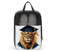 Lion Sac à chaussures avec capuchon de remise de diplôme Noir Pour voyage usage quotidien Sac de rangement anti-poussière Sac à chaussures de golf
