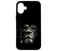 Lion Sage avec Lunettes et Pipe Félin Art Coque pour iPhone 16 Plus