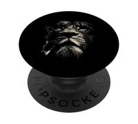 Lion Sage avec Lunettes et Pipe Félin Art PopSockets PopGrip Adhésif