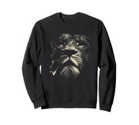 Lion Sage avec Lunettes et Pipe Félin Art Sweatshirt