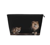 Lion Sauvage et Tigre, Trousse de Toilette Trousse de Maquillage Sac à cosmétiques Trousse de Toilette de Voyage Portable