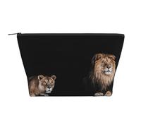 Lion Sauvage et Tigre, Trousse de Toilette Trousse de Maquillage Sac à cosmétiques Trousse de Toilette de Voyage Portable