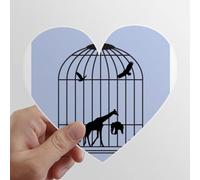 Lion Sauvage Les Autocollants d'ordinateur ou de Bagage avec la Forme de cÅ“ur