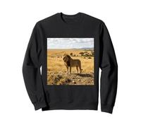 Lion Savane Prairie Photographie de Paysage Sweatshirt