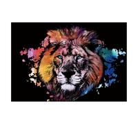 Lion Scratch Art pour Ados et Adultes - Ensemble 3 Outils - 40,5 x 28,5 cm | Scratch Art Animals Rainbow pour Teens et Adults, 3 outils inclus; bloc de croquis arc-en-ciel; papier noir et feuilles;