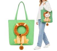 Lion Shape Cat Carrier Shoulder Bag with Safety Clip for Small Dogs Cats | Cute Canvas Pet Carrier Features A Breathable Shoulder Bag Design With Head Hole And Safety Clip For Small Cats And Dogs