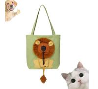 Lion-Shaped Show Head Pet Canvas Shaped Shoulder Bag, Outcrop, Breathable Portable Pet Outing Carrying, for Small Cat Dog Pet (Color D)
