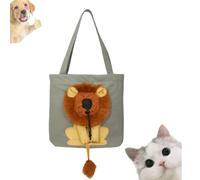 Lion-Shaped Show Head Pet Canvas Shaped Shoulder Bag, Outcrop, Breathable Portable Pet Outing Carrying, for Small Cat Dog Pet (Color E)