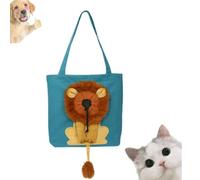 Lion-Shaped Show Head Pet Canvas Shaped Shoulder Bag, Outcrop, Breathable Portable Pet Outing Carrying, for Small Cat Dog Pet (Color B)
