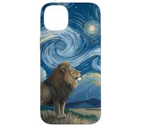 Lion sous Le Ciel étoilé Van Gogh Celestial Swirls Art Coque pour iPhone 14 Plus