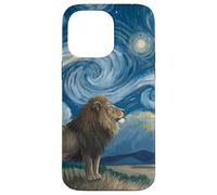 Lion sous Le Ciel étoilé Van Gogh Celestial Swirls Art Coque pour iPhone 14 Pro Max