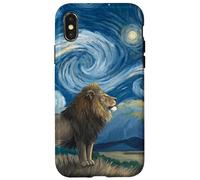 Lion sous Le Ciel étoilé Van Gogh Celestial Swirls Art Coque pour iPhone X/XS