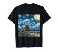 Lion sous Le Ciel étoilé Van Gogh Celestial Swirls Art T-Shirt