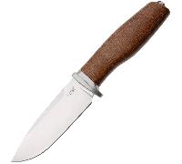 Lion Steel Couteau fixe lame M390, BURLAP NATUREL, garde Ti, étui en cuir AH B