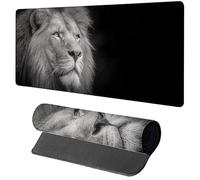Lion Tapis de Souris 1000x500x3mm, Tapis de Souris XXL Gaming Noir, Grand sous Main Bureau avec Rubber Base, Gaming Accessoire Bureau, Haute Précision et Vitesse Mouse Pad, pour Gamer, PC S-4998