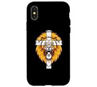 Lion This Dad Pray God Jesus Cross Christian Dad Art au Dos Coque pour iPhone X/XS