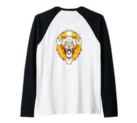 Lion This Dad Pray God Jesus Cross Christian Dad Art au Dos Manche Raglan