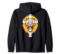 Lion This Dad Pray God Jesus Cross Christian Dad Art au Dos Sweat à Capuche
