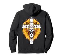 Lion This Dad Pray God Jesus Cross Christian Dad Art au Dos Sweat à Capuche