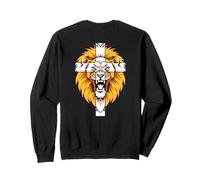 Lion This Dad Pray God Jesus Cross Christian Dad Art au Dos Sweatshirt