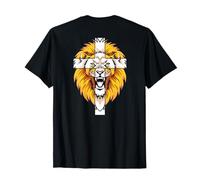 Lion This Dad Pray God Jesus Cross Christian Dad Art au Dos T-Shirt