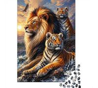 Lion Tigre Eagle Puzzle, 1000 Pièces Jeu D'intérieur Adulte | 70x50cm Réduction Du Stress, Accent Salon, Exercice Mental, Carton, Cadeau D'anniversaire