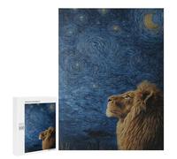 Lion Under Starry Sky Puzzle 1000 Pièces Educa Jouet en Bois Cadeau Unique Décoration Intérieure Jeu Éducatif Challenge Toy Adultes Et Enfants À Partir De 14 Ans 500 PCS