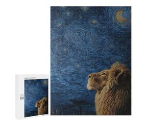 Lion Under Starry Sky Puzzle 1000 Pièces Educa Jouet en Bois Cadeau Unique Décoration Intérieure Jeu Éducatif Challenge Toy Adultes Et Enfants À Partir De 14 Ans 500 PCS