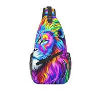 Lion Universe Sac à bandoulière pour homme avec lumière noire fluorescente