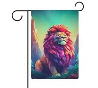 Lion vecteur 3D dans The Wild Flags extérieur pour décorations de printemps, fond photo, articles de fête en plein air, 12,6 pouces''×18,5 pouces''