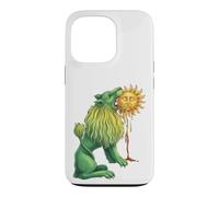 Lion Vert alchimique dévorant Soleil ésotérique Occulte hermétique Coque pour iPhone 13 Pro