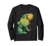 Lion Vert alchimique dévorant Soleil ésotérique Occulte hermétique Manche Longue