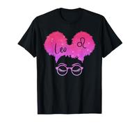 Lion Zodiac Afro Puffs Cheveux Africains Chignons Astrologie T-Shirt