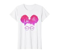 Lion Zodiac Afro Puffs Cheveux Africains Chignons Astrologie T-Shirt Graphique avec Valeur
