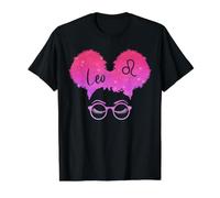Lion Zodiac Afro Puffs Cheveux Africains Chignons Astrologie T-Shirt Graphique avec Valeur