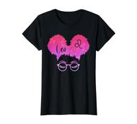 Lion Zodiac Afro Puffs Cheveux Africains Chignons Astrologie T-Shirt Graphique avec Valeur