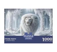 Lion1000 Pièces Aquarelle Puzzle Lion Animaux pour Adultes De Jeu pour Adultes Parfaitpourla Détente Paysagedes QuatreSaisons 38x26cm/1000pcs