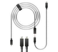 Lioncast Câble de charge pour PS5 - 3,5 m + 0,5 m - Câble de charge rapide pour Sony Playstation - Câble de manette pour DualSense - Câble avec gaine en nylon (protection anti-pliage)