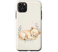 Lionceau endormi - Aquarelle Florale Mignonne - Animal de Safari Coque pour iPhone 11 Pro Max