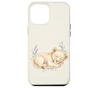 Lionceau endormi - Aquarelle Florale Mignonne - Animal de Safari Coque pour iPhone 12 Pro Max