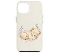 Lionceau endormi - Aquarelle Florale Mignonne - Animal de Safari Coque pour iPhone 13