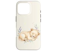 Lionceau endormi - Aquarelle Florale Mignonne - Animal de Safari Coque pour iPhone 16 Pro