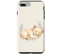 Lionceau endormi - Aquarelle Florale Mignonne - Animal de Safari Coque pour iPhone 7 Plus/8 Plus