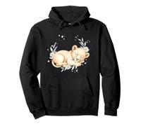 Lionceau endormi - Aquarelle Florale Mignonne - Animal de Safari Sweat à Capuche