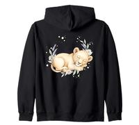 Lionceau endormi - Aquarelle Florale Mignonne - Animal de Safari Sweat à Capuche